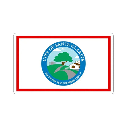 Flag of Santa Clarita, California - STICKER Vinyl Kiss-Cut Decal 4 Inch White - The Sticker Space