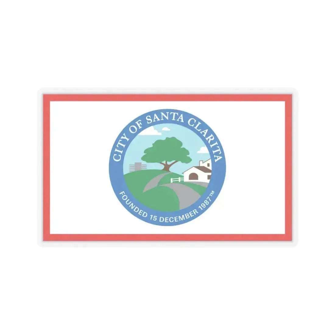 Flag of Santa Clarita, California - STICKER Vinyl Kiss-Cut Decal 6 Inch Transparent - The Sticker Space