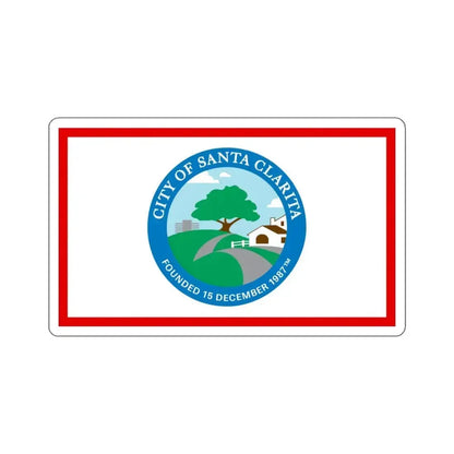 Flag of Santa Clarita, California - STICKER Vinyl Kiss-Cut Decal 6 Inch White - The Sticker Space