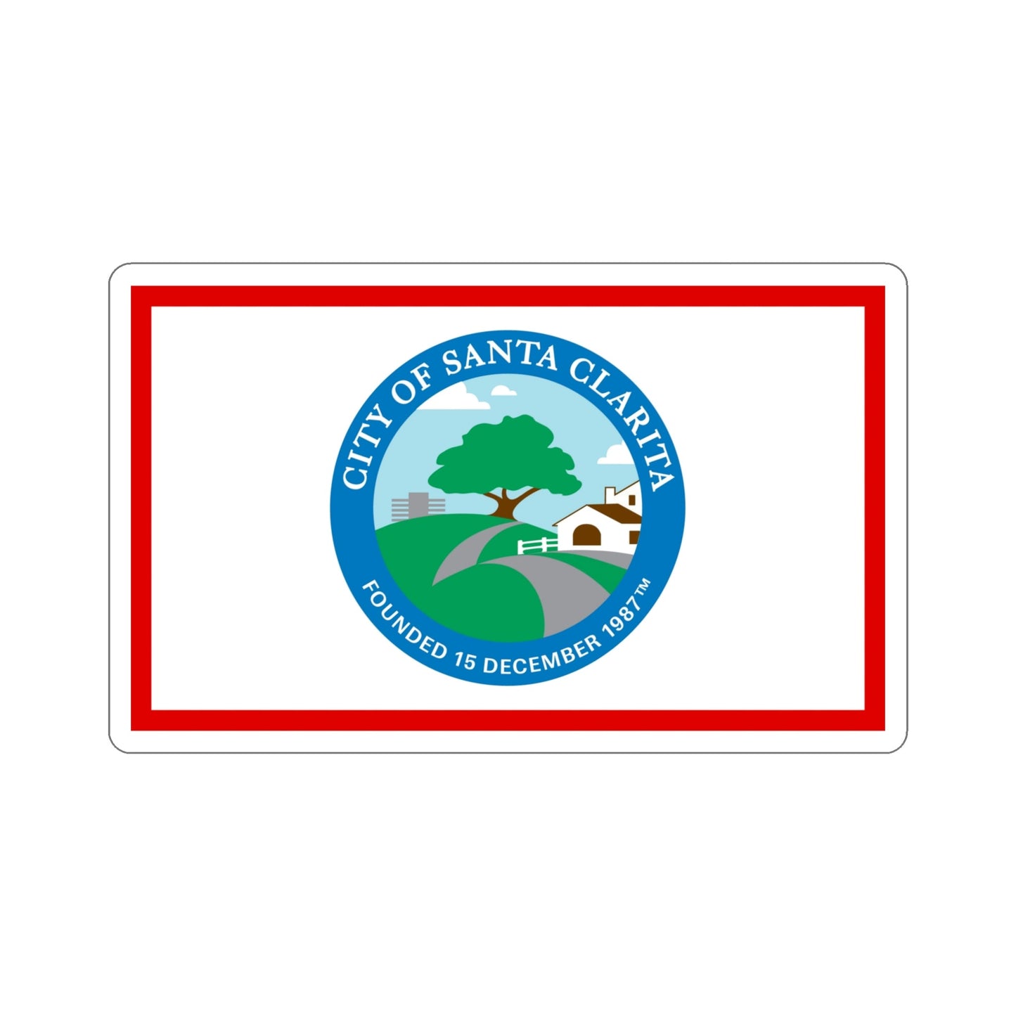 Flag of Santa Clarita California USA STICKER Vinyl Die-Cut Decal-5 Inch-The Sticker Space