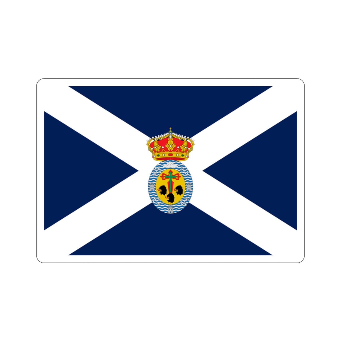 Flag of Santa Cruz de Tenerife Spain STICKER Vinyl Die-Cut Decal-2 Inch-The Sticker Space