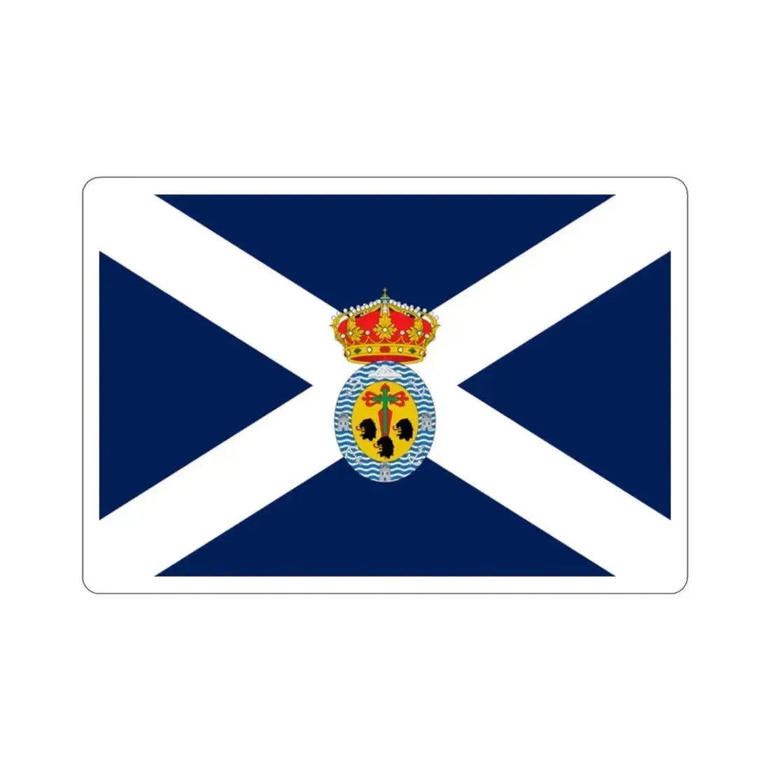 Flag of Santa Cruz de Tenerife Spain STICKER Vinyl Die-Cut Decal 2 Inch - The Sticker Space