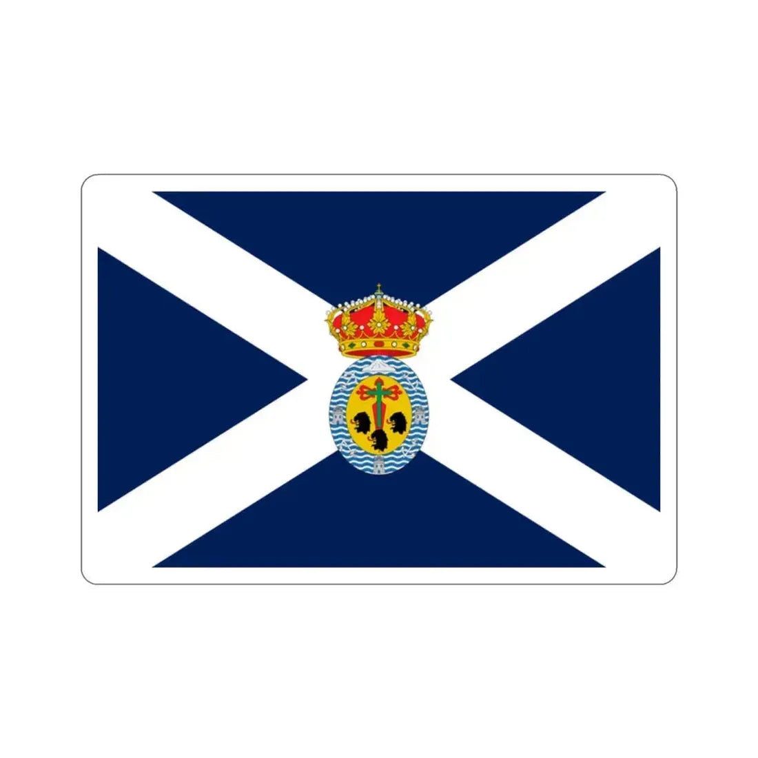 Flag of Santa Cruz de Tenerife Spain STICKER Vinyl Die-Cut Decal 2 Inch - The Sticker Space