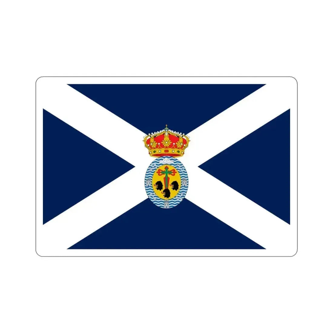 Flag of Santa Cruz de Tenerife Spain STICKER Vinyl Die-Cut Decal 3 Inch - The Sticker Space