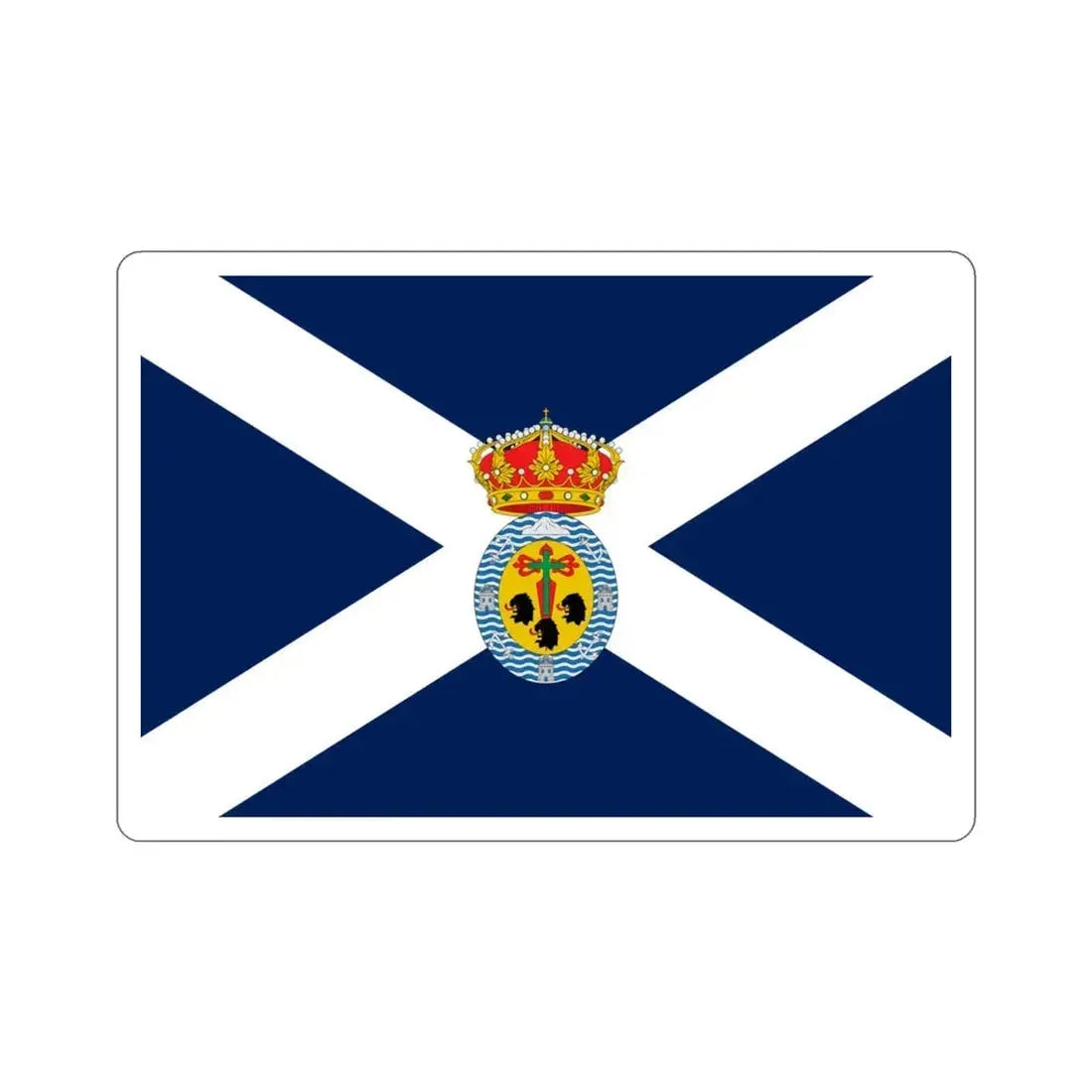 Flag of Santa Cruz de Tenerife Spain STICKER Vinyl Die-Cut Decal 3 Inch - The Sticker Space