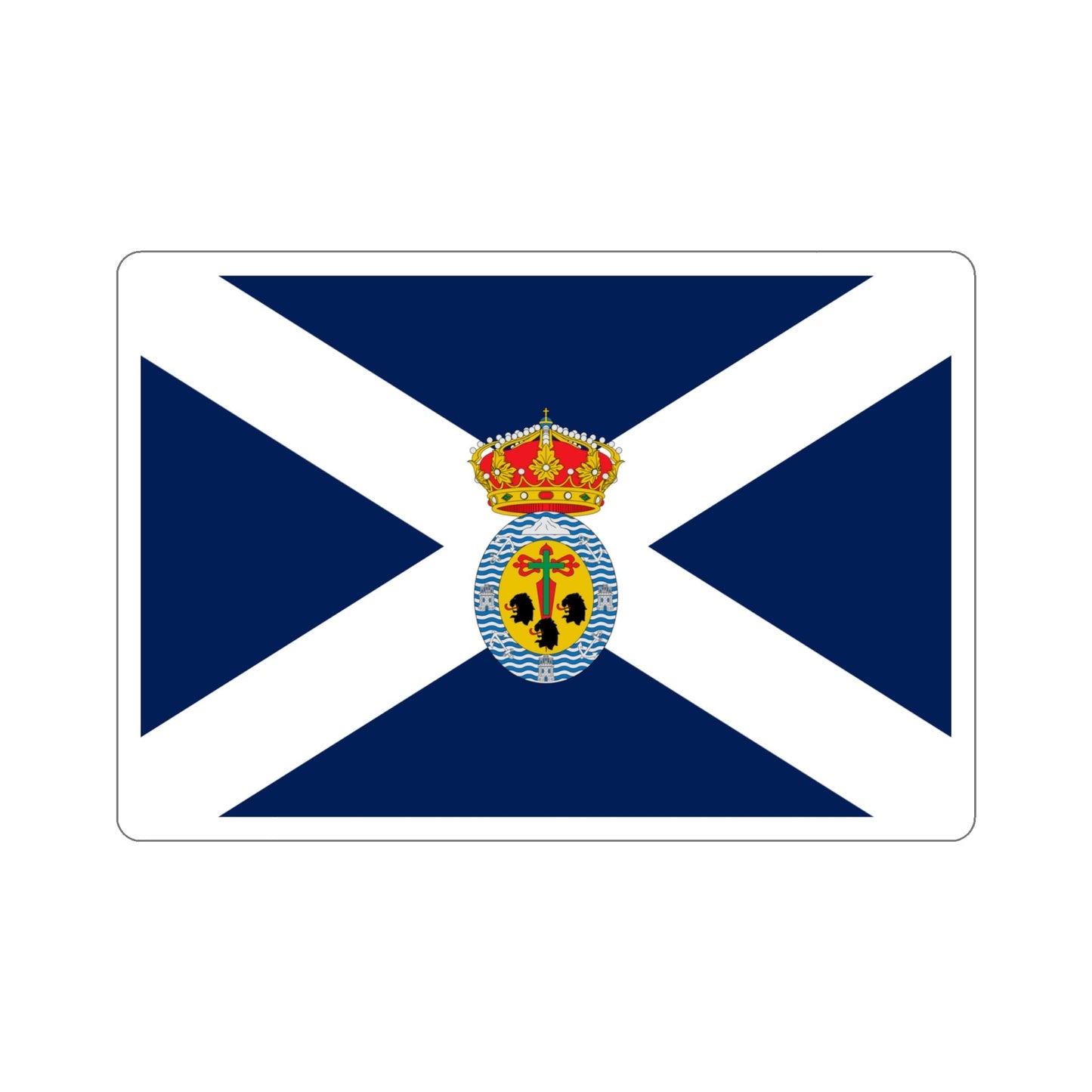 Flag of Santa Cruz de Tenerife Spain STICKER Vinyl Die-Cut Decal-4 Inch-The Sticker Space