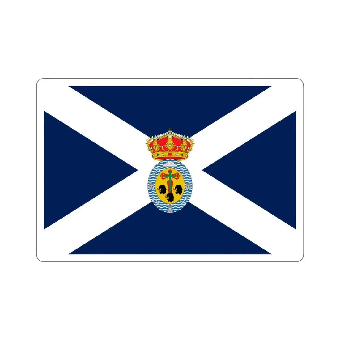 Flag of Santa Cruz de Tenerife Spain STICKER Vinyl Die-Cut Decal 4 Inch - The Sticker Space