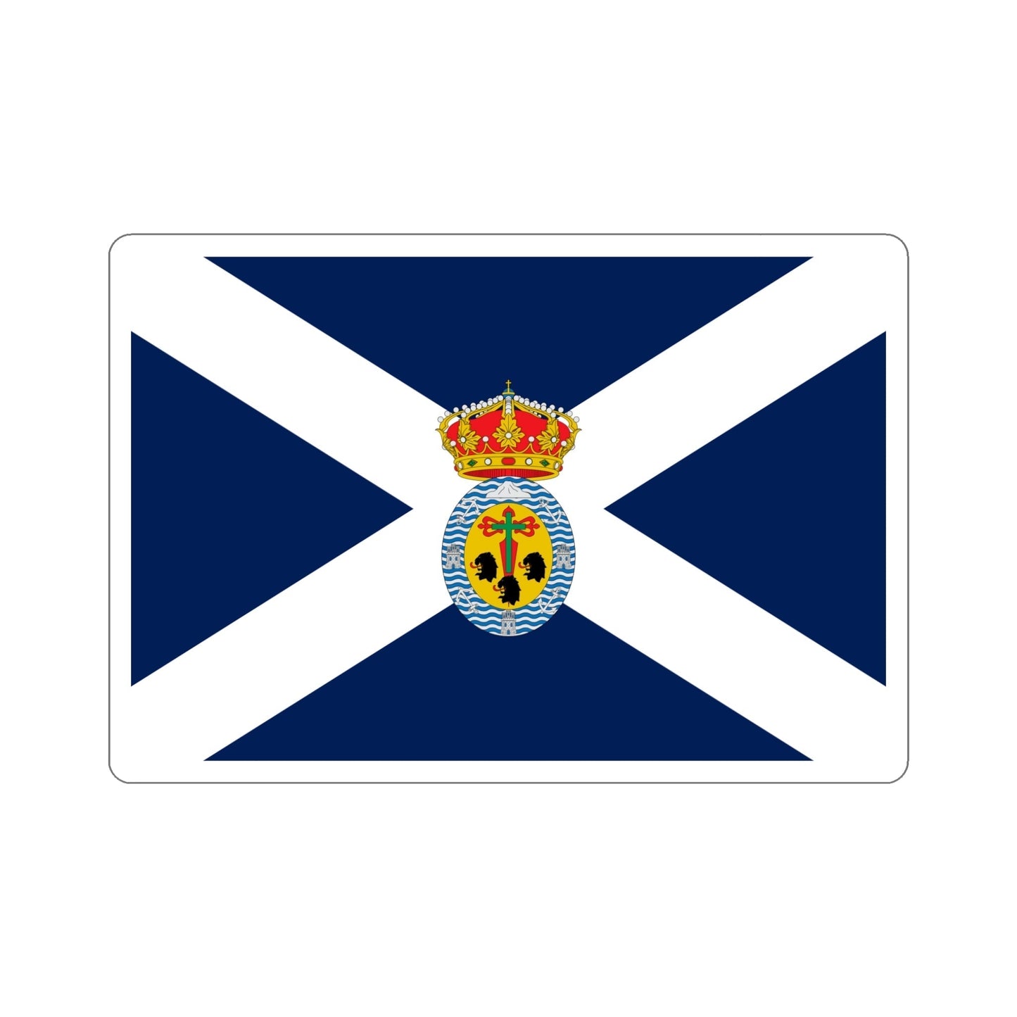 Flag of Santa Cruz de Tenerife Spain STICKER Vinyl Die-Cut Decal-5 Inch-The Sticker Space