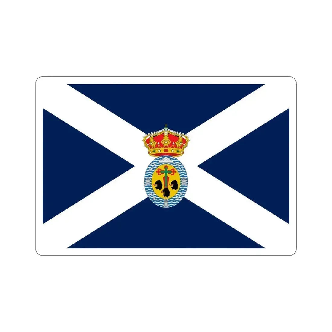 Flag of Santa Cruz de Tenerife Spain STICKER Vinyl Die-Cut Decal 5 Inch - The Sticker Space