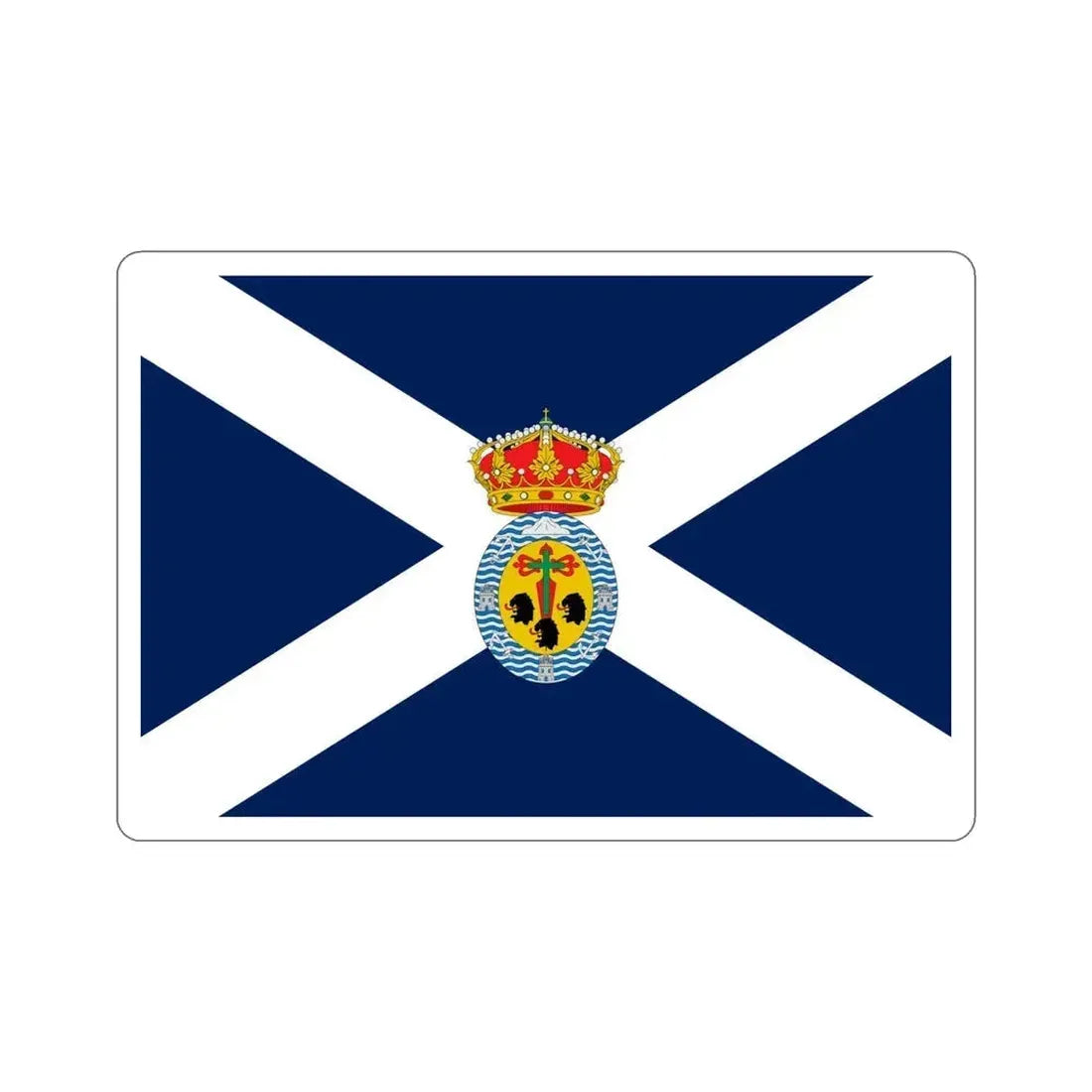 Flag of Santa Cruz de Tenerife Spain STICKER Vinyl Die-Cut Decal 5 Inch - The Sticker Space