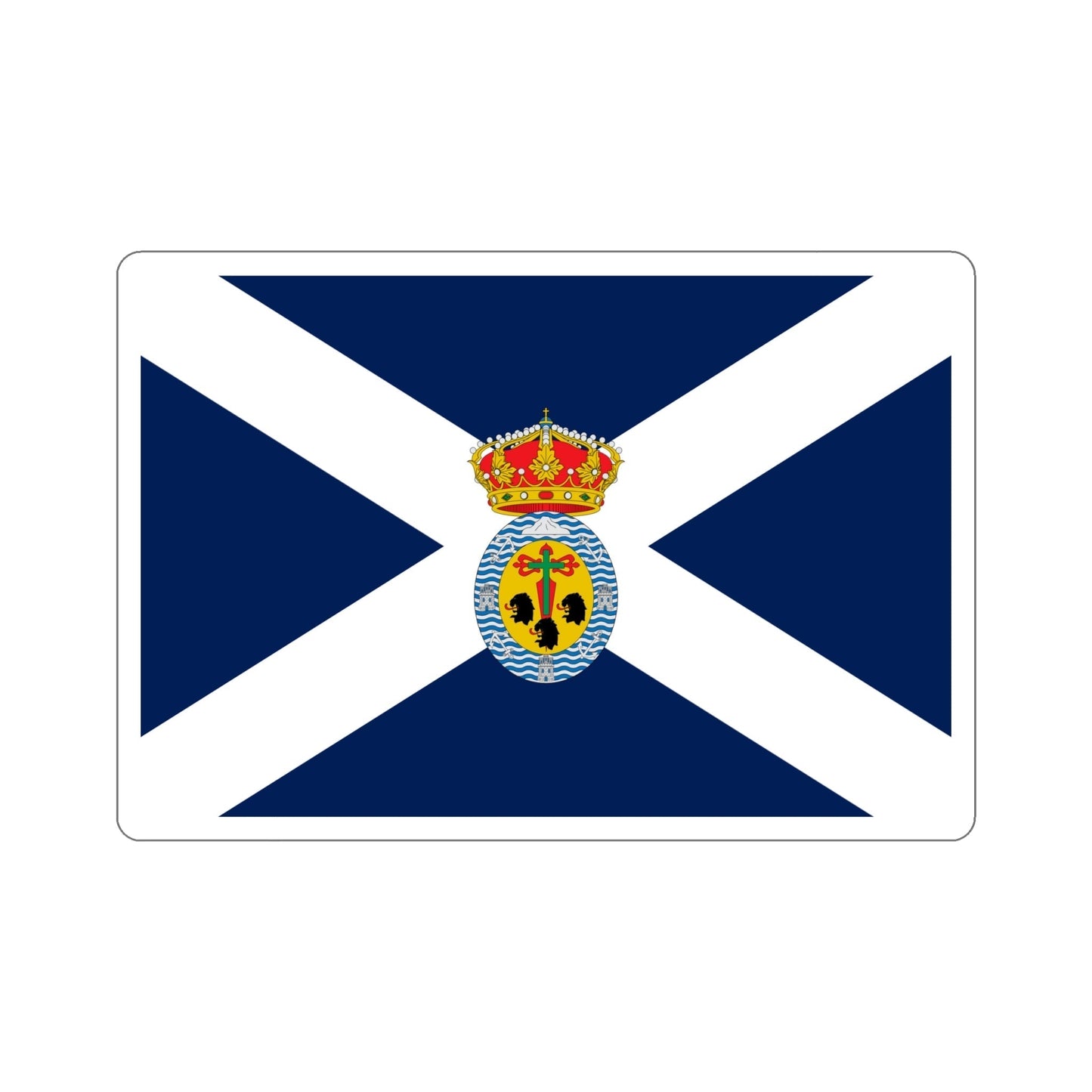 Flag of Santa Cruz de Tenerife Spain STICKER Vinyl Die-Cut Decal-6 Inch-The Sticker Space