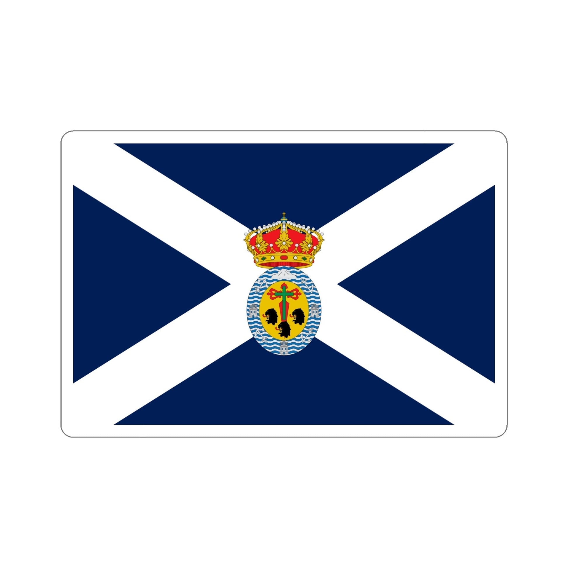 Flag of Santa Cruz de Tenerife Spain STICKER Vinyl Die-Cut Decal-6 Inch-The Sticker Space