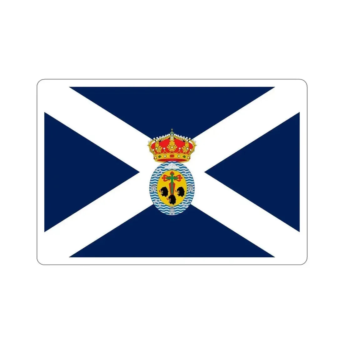 Flag of Santa Cruz de Tenerife Spain STICKER Vinyl Die-Cut Decal 6 Inch - The Sticker Space