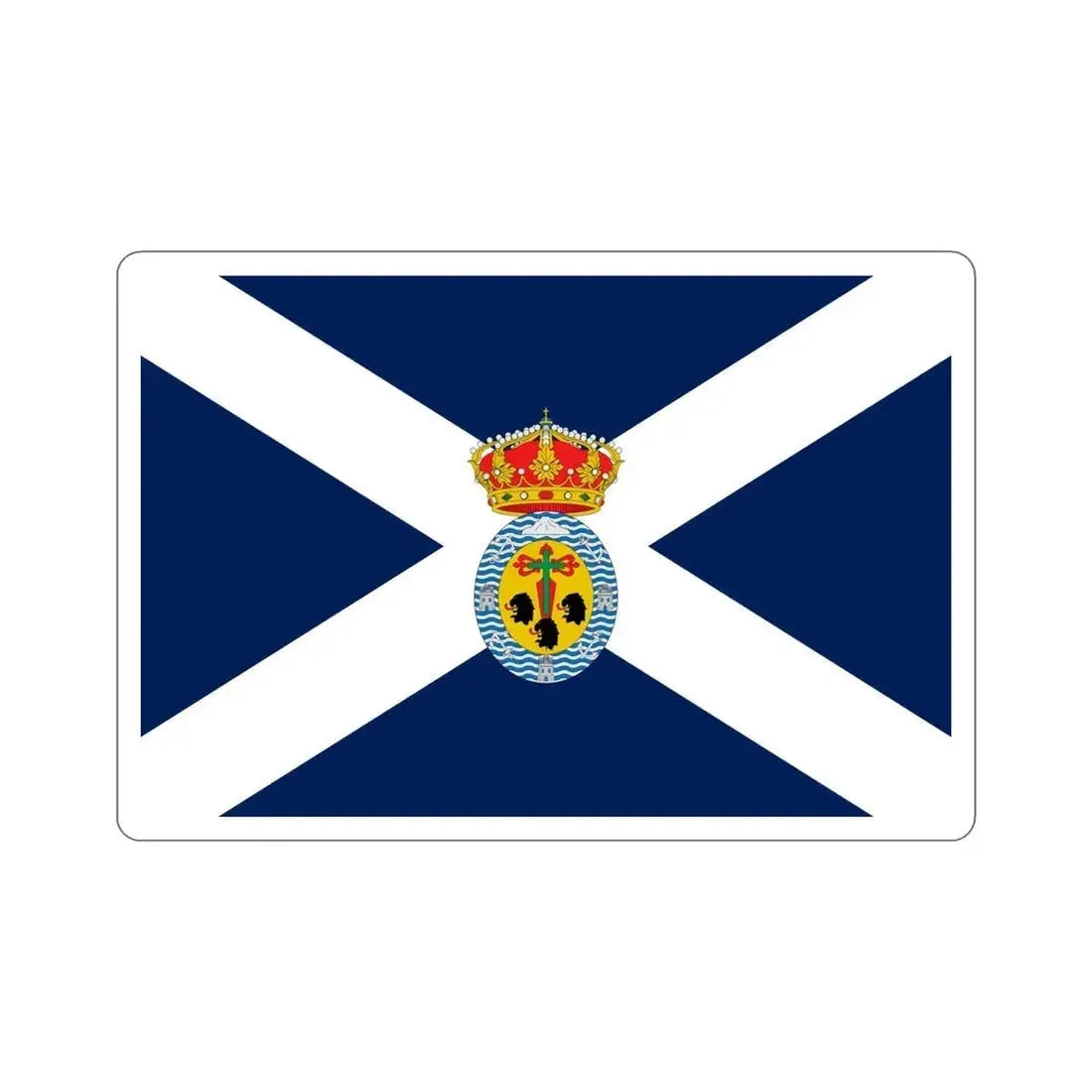 Flag of Santa Cruz de Tenerife Spain STICKER Vinyl Die-Cut Decal 6 Inch - The Sticker Space