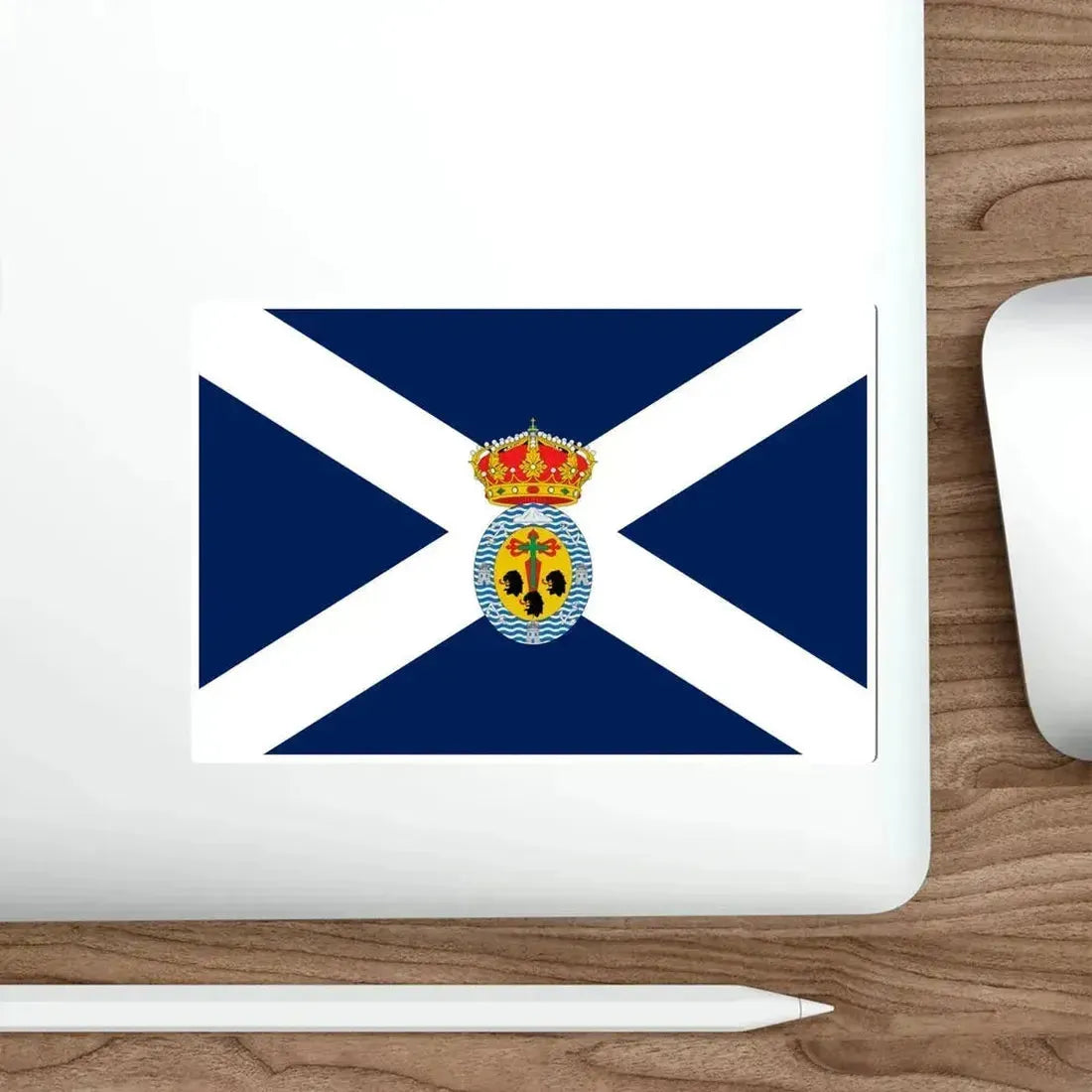 Flag of Santa Cruz de Tenerife Spain STICKER Vinyl Die-Cut Decal - The Sticker Space