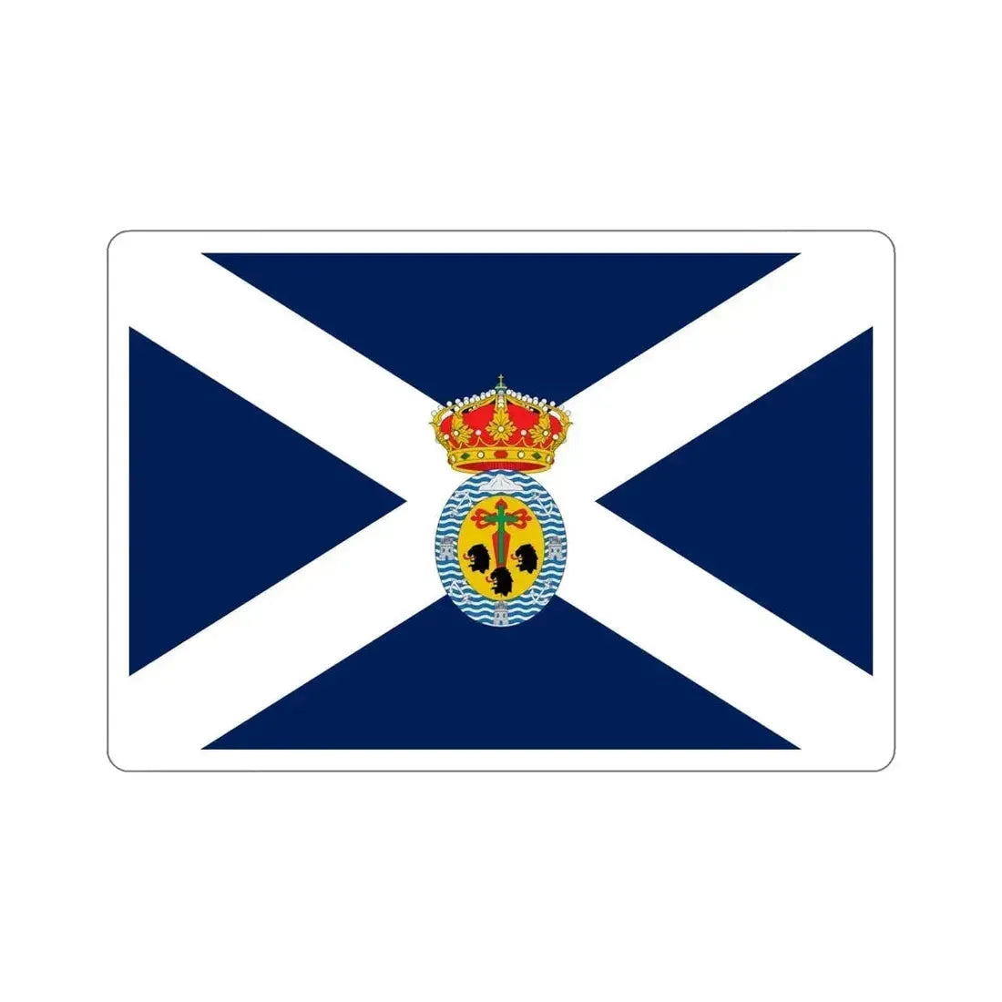 Flag of Santa Cruz de Tenerife Spain STICKER Vinyl Die-Cut Decal - The Sticker Space