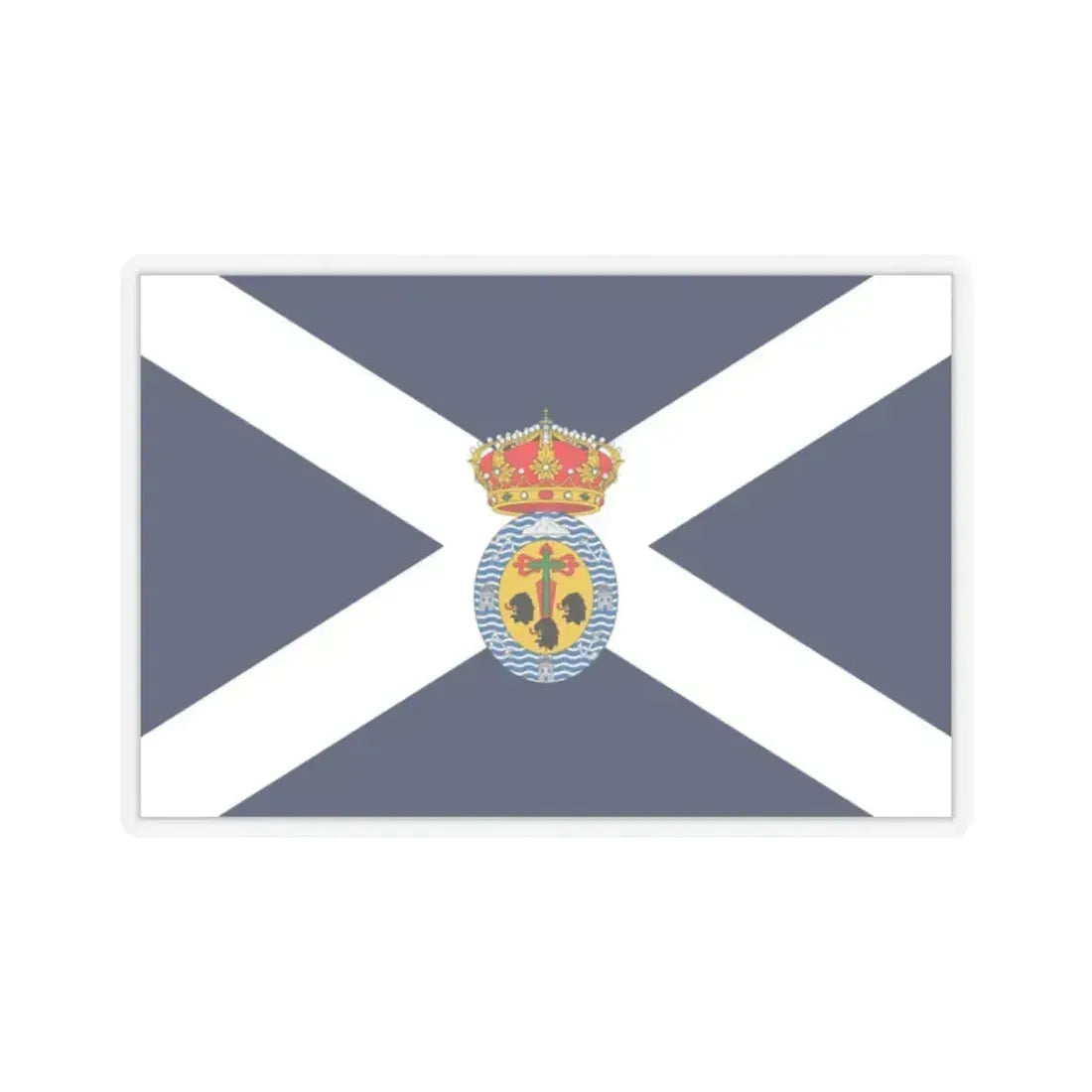 Flag of Santa Cruz de Tenerife Spain - STICKER Vinyl Kiss-Cut Decal 2 Inch Transparent - The Sticker Space