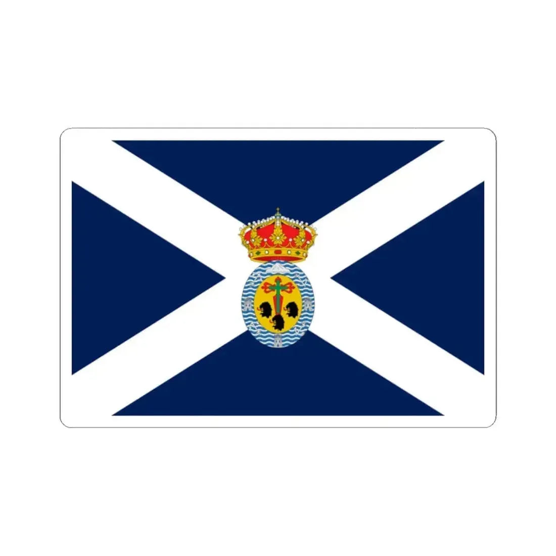 Flag of Santa Cruz de Tenerife Spain - STICKER Vinyl Kiss-Cut Decal 2 Inch White - The Sticker Space
