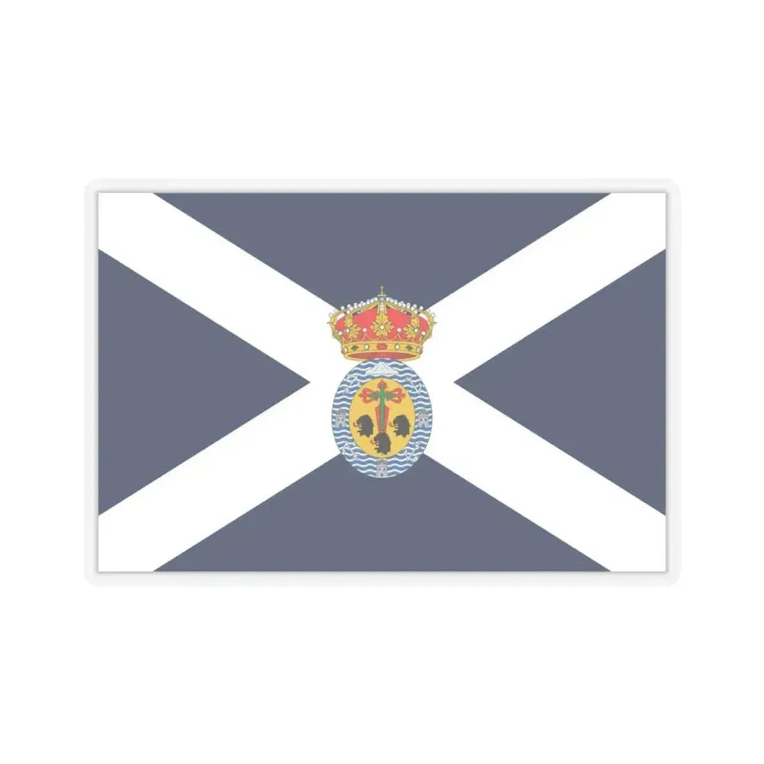 Flag of Santa Cruz de Tenerife Spain - STICKER Vinyl Kiss-Cut Decal 4 Inch Transparent - The Sticker Space