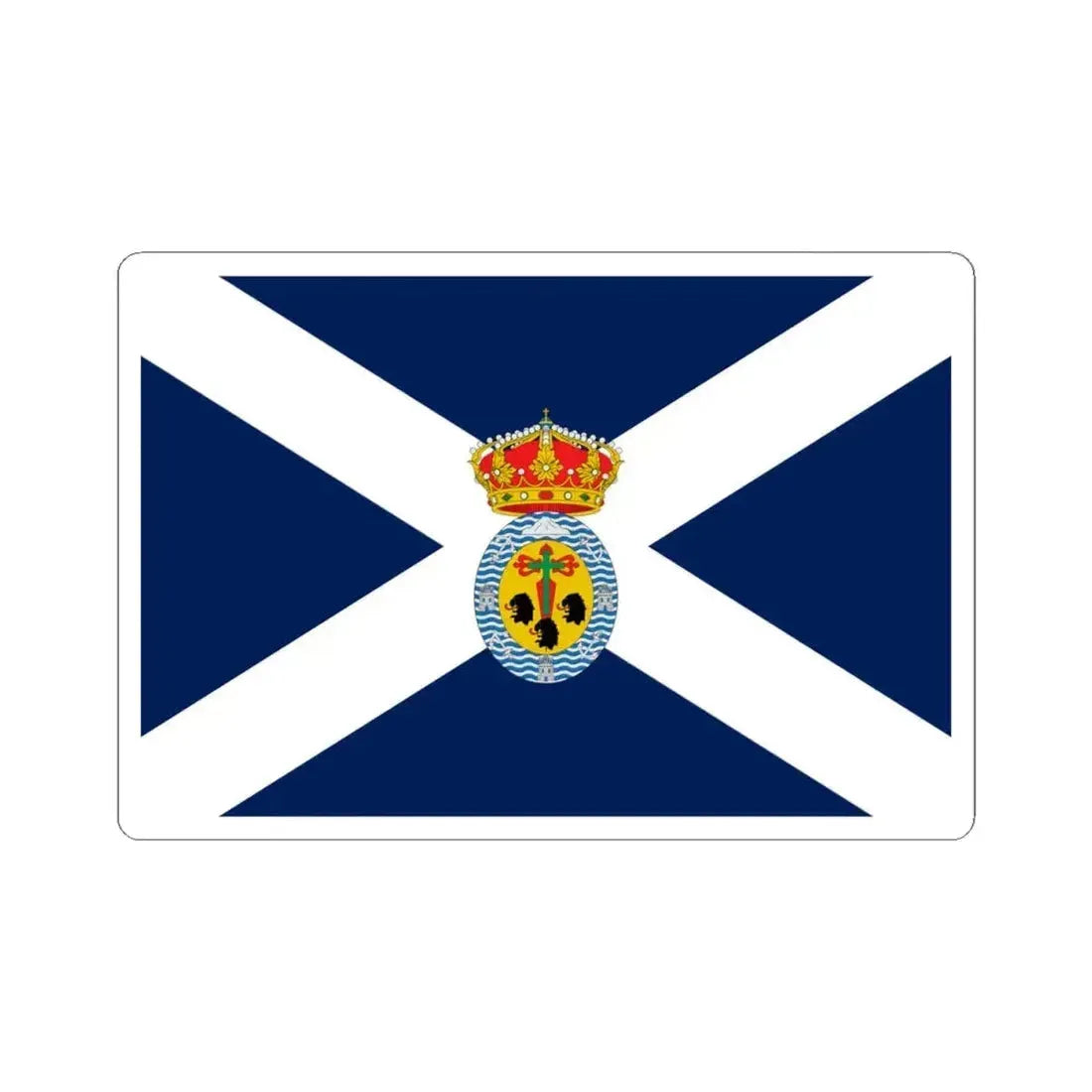 Flag of Santa Cruz de Tenerife Spain - STICKER Vinyl Kiss-Cut Decal 4 Inch White - The Sticker Space