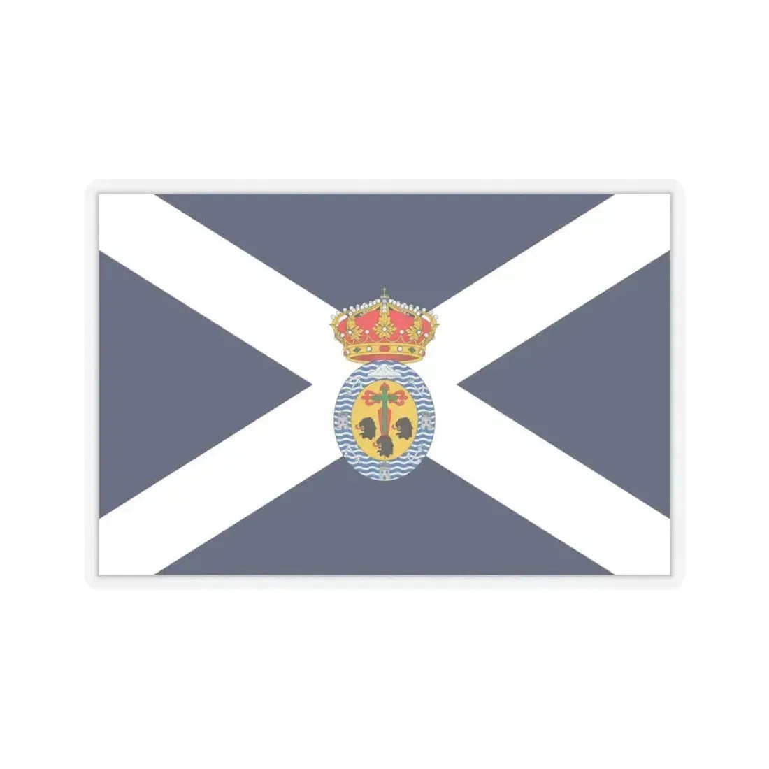Flag of Santa Cruz de Tenerife Spain - STICKER Vinyl Kiss-Cut Decal 6 Inch Transparent - The Sticker Space