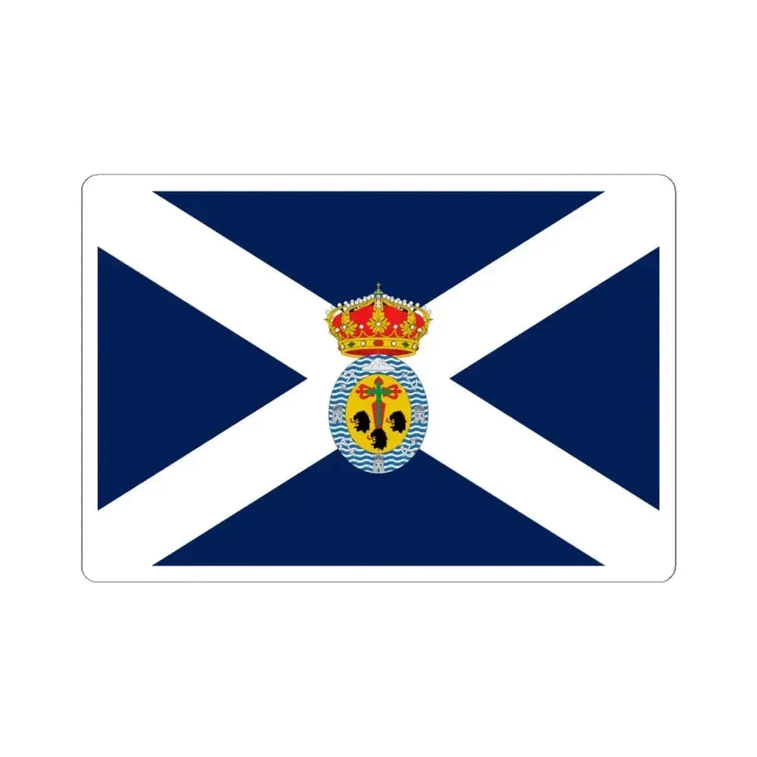 Flag of Santa Cruz de Tenerife Spain - STICKER Vinyl Kiss-Cut Decal 6 Inch White - The Sticker Space