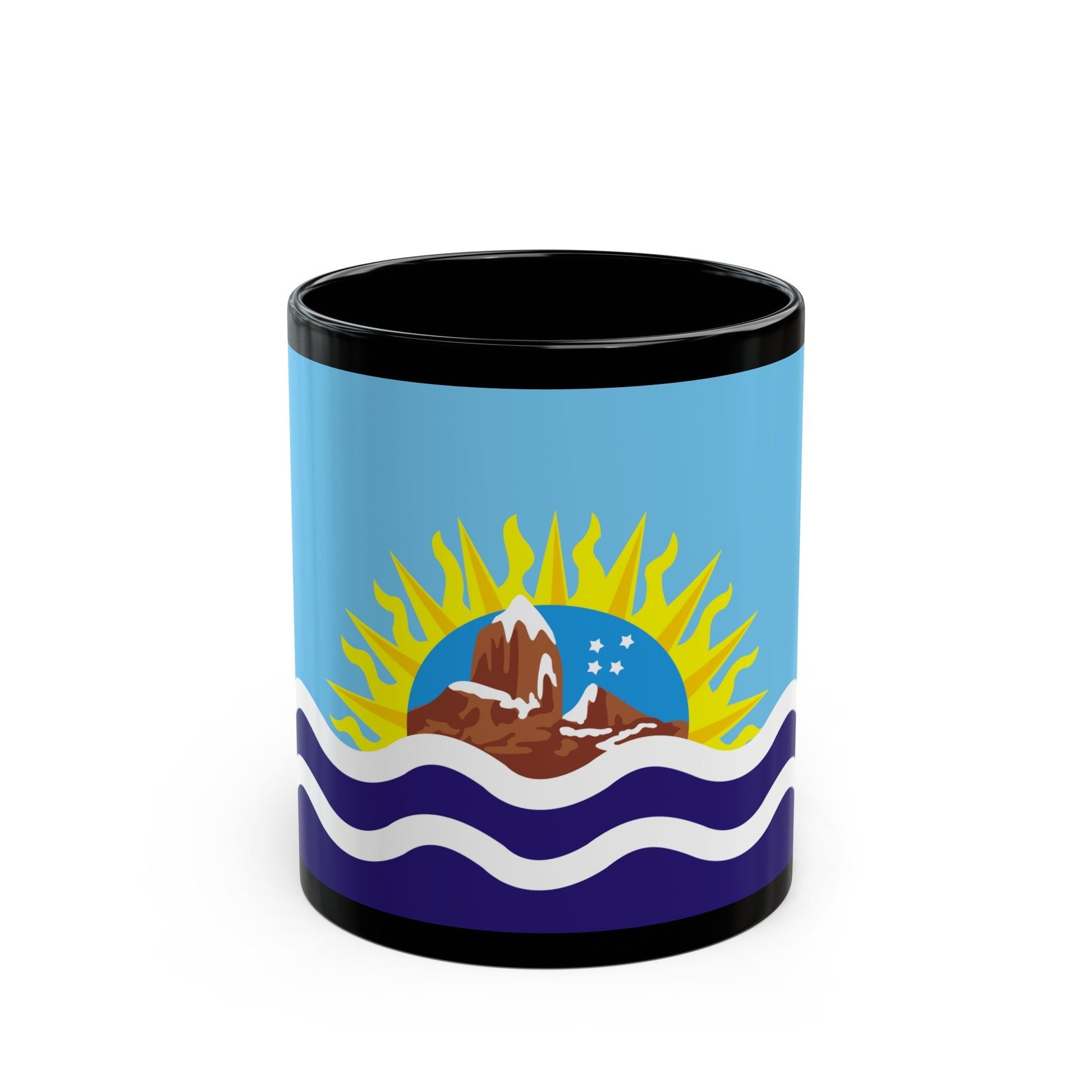 Flag of Santa Cruz Province Argentina - Black Coffee Mug-11oz-The Sticker Space