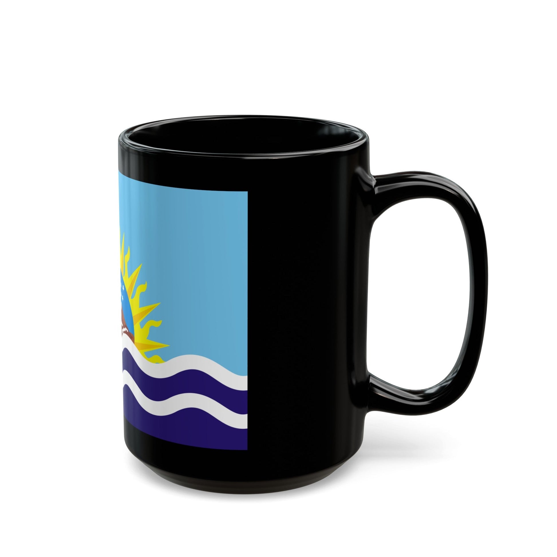 Flag of Santa Cruz Province Argentina - Black Coffee Mug-The Sticker Space