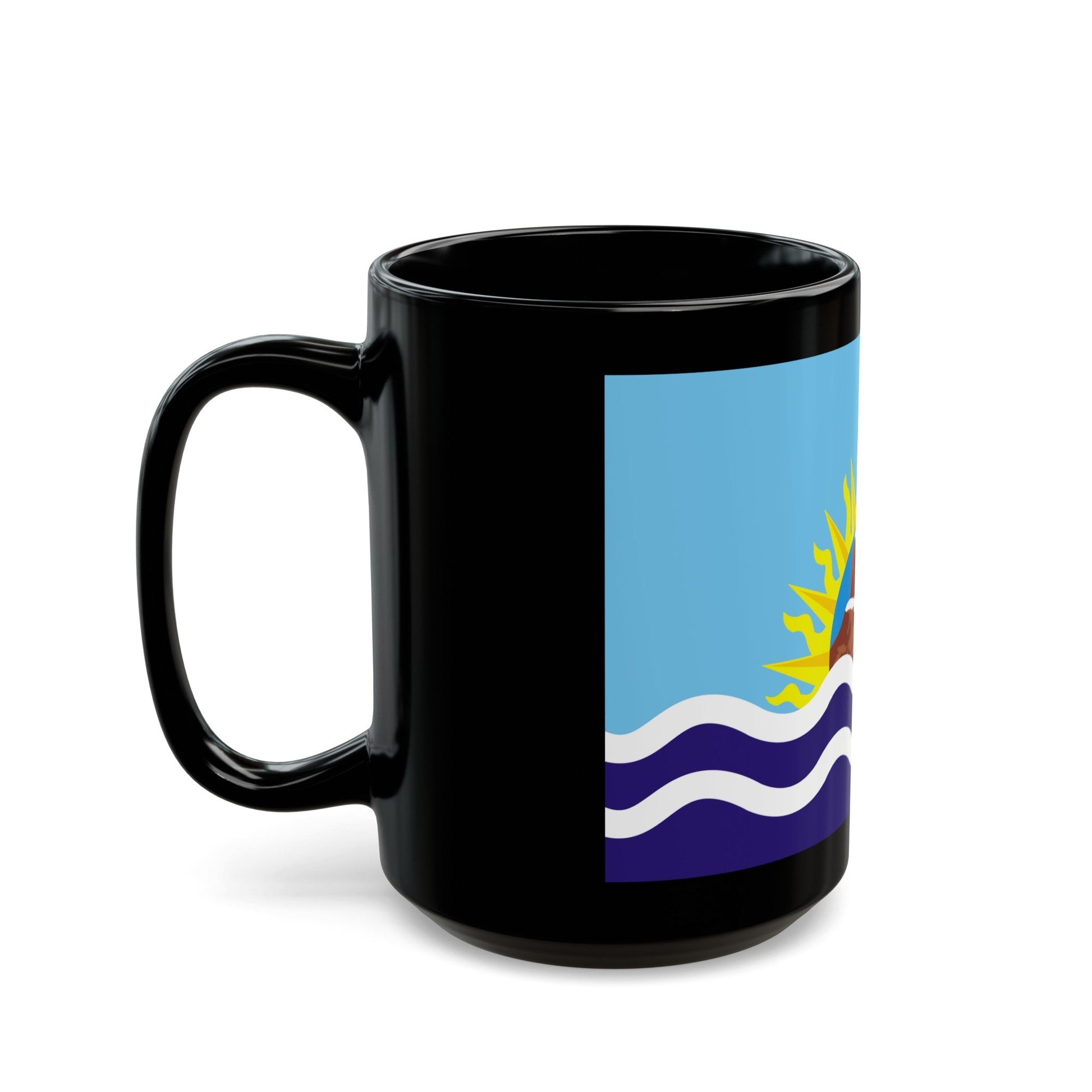 Flag of Santa Cruz Province Argentina - Black Coffee Mug-The Sticker Space