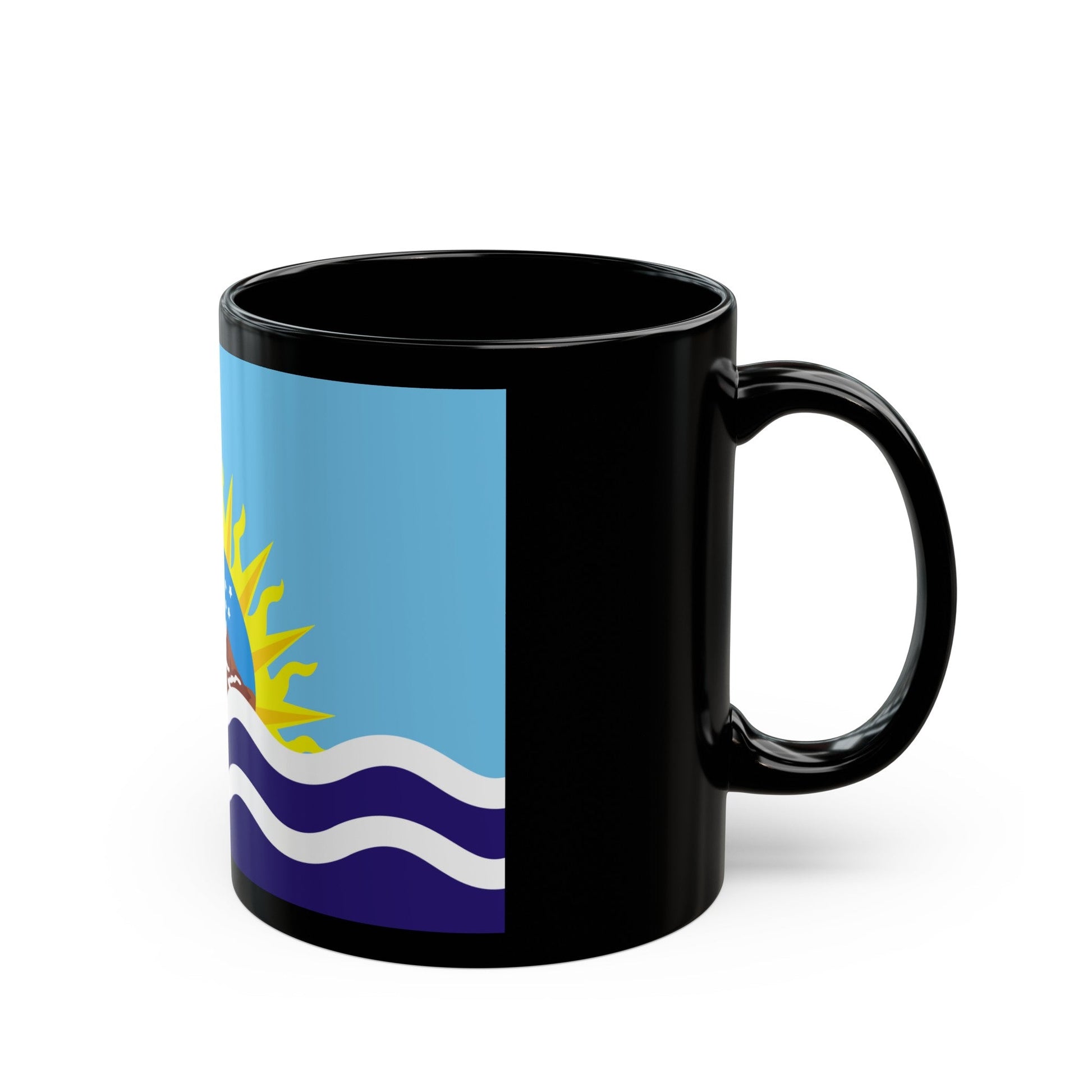 Flag of Santa Cruz Province Argentina - Black Coffee Mug-The Sticker Space