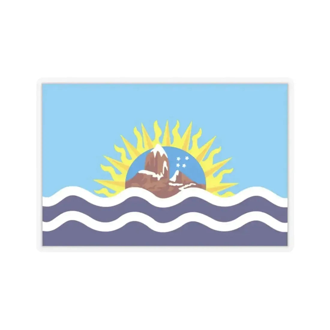 Flag of Santa Cruz Province Argentina - STICKER Vinyl Kiss-Cut Decal 2 Inch Transparent - The Sticker Space