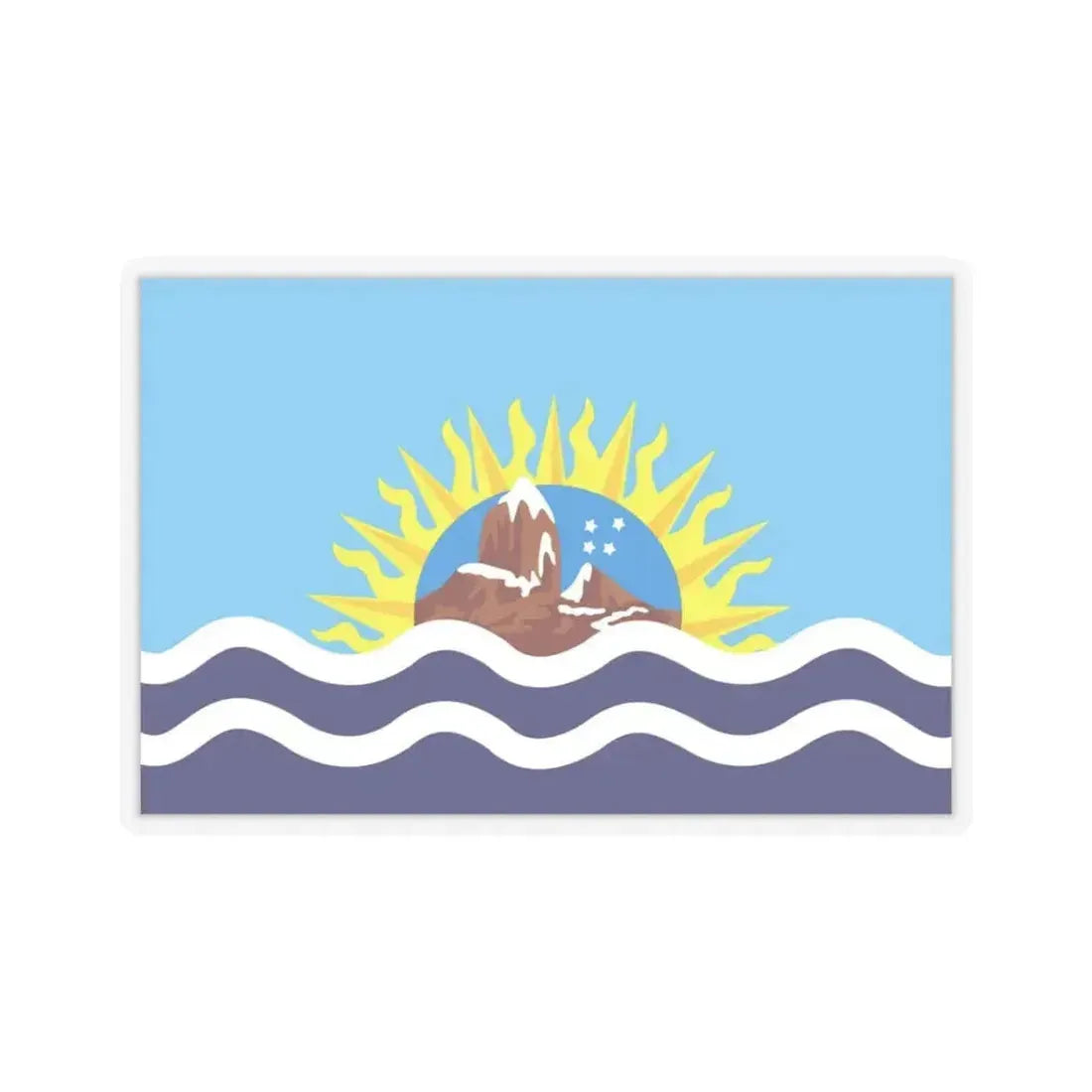 Flag of Santa Cruz Province Argentina - STICKER Vinyl Kiss-Cut Decal 3 Inch Transparent - The Sticker Space
