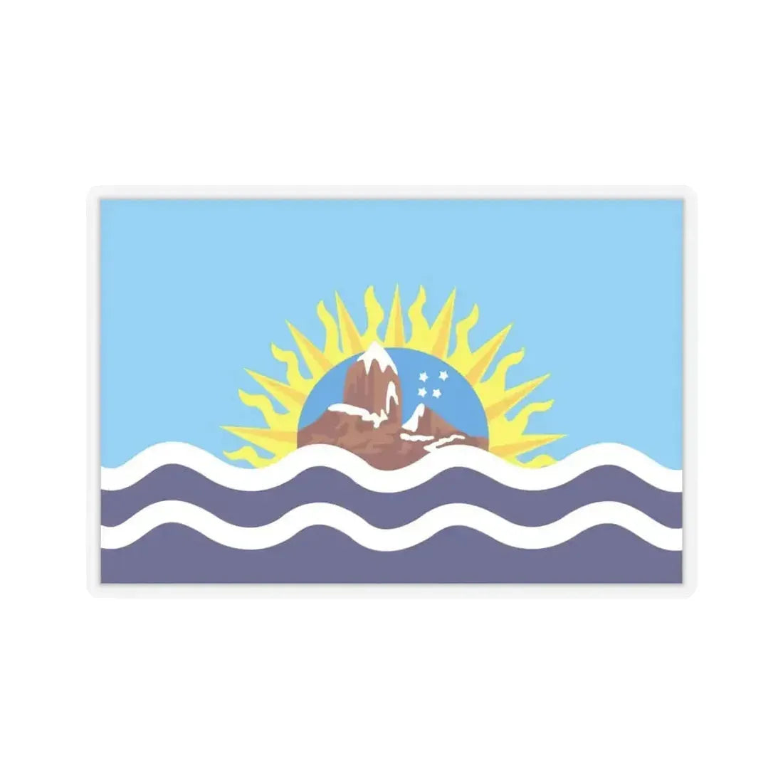 Flag of Santa Cruz Province Argentina - STICKER Vinyl Kiss-Cut Decal 6 Inch Transparent - The Sticker Space