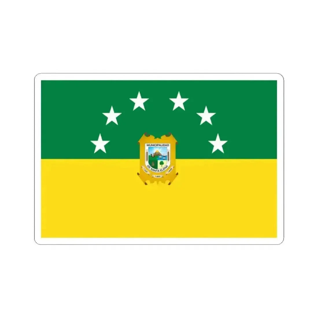 Flag of Santa Elena - Ecuador (Ecuador) STICKER Vinyl Kiss-Cut Decal 2 Inch White - The Sticker Space