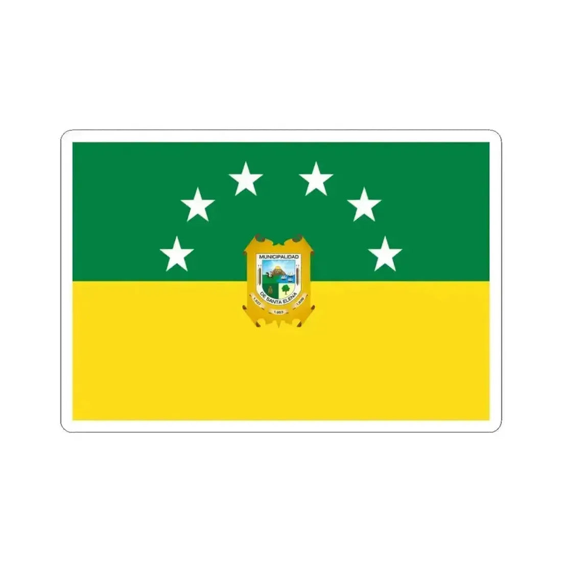 Flag of Santa Elena - Ecuador (Ecuador) STICKER Vinyl Kiss-Cut Decal 3 Inch White - The Sticker Space