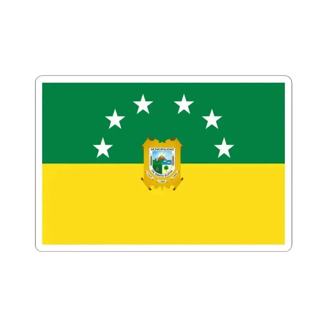 Flag of Santa Elena - Ecuador (Ecuador) STICKER Vinyl Kiss-Cut Decal 4 Inch White - The Sticker Space