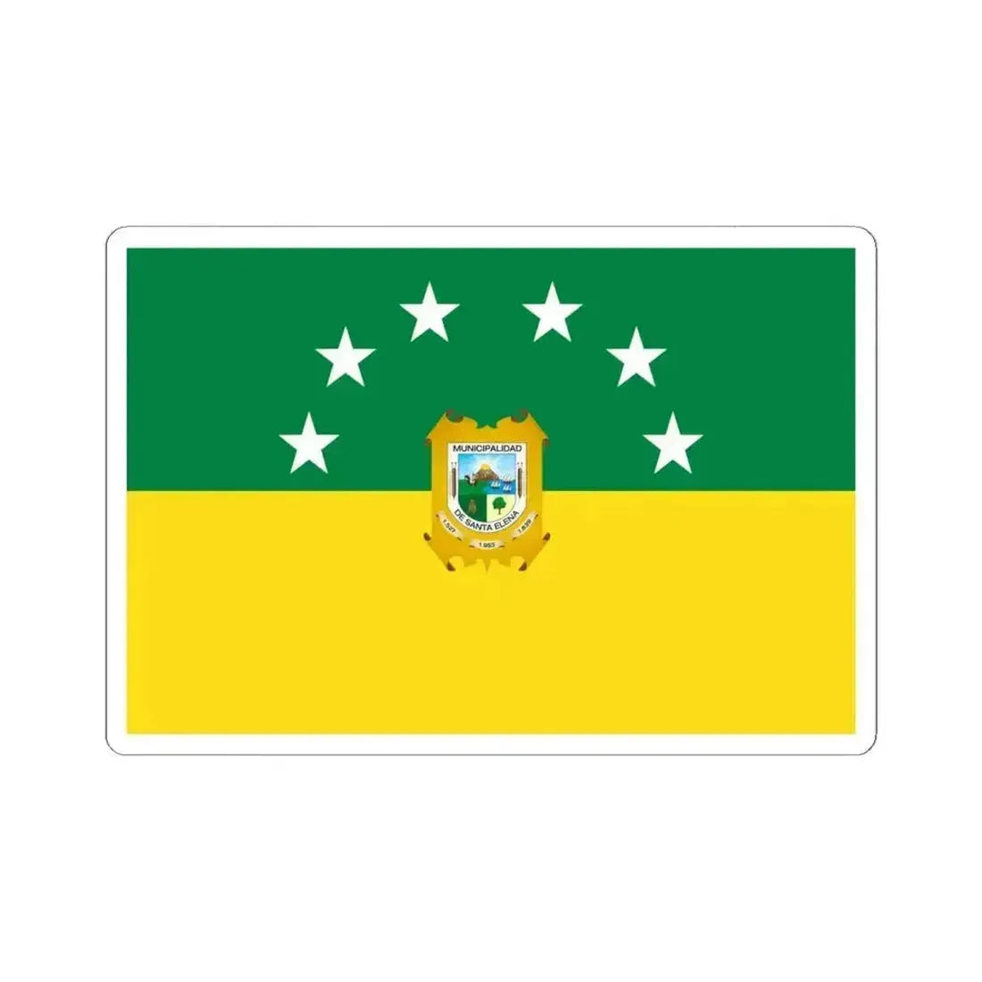 Flag of Santa Elena - Ecuador (Ecuador) STICKER Vinyl Kiss-Cut Decal 6 Inch White - The Sticker Space