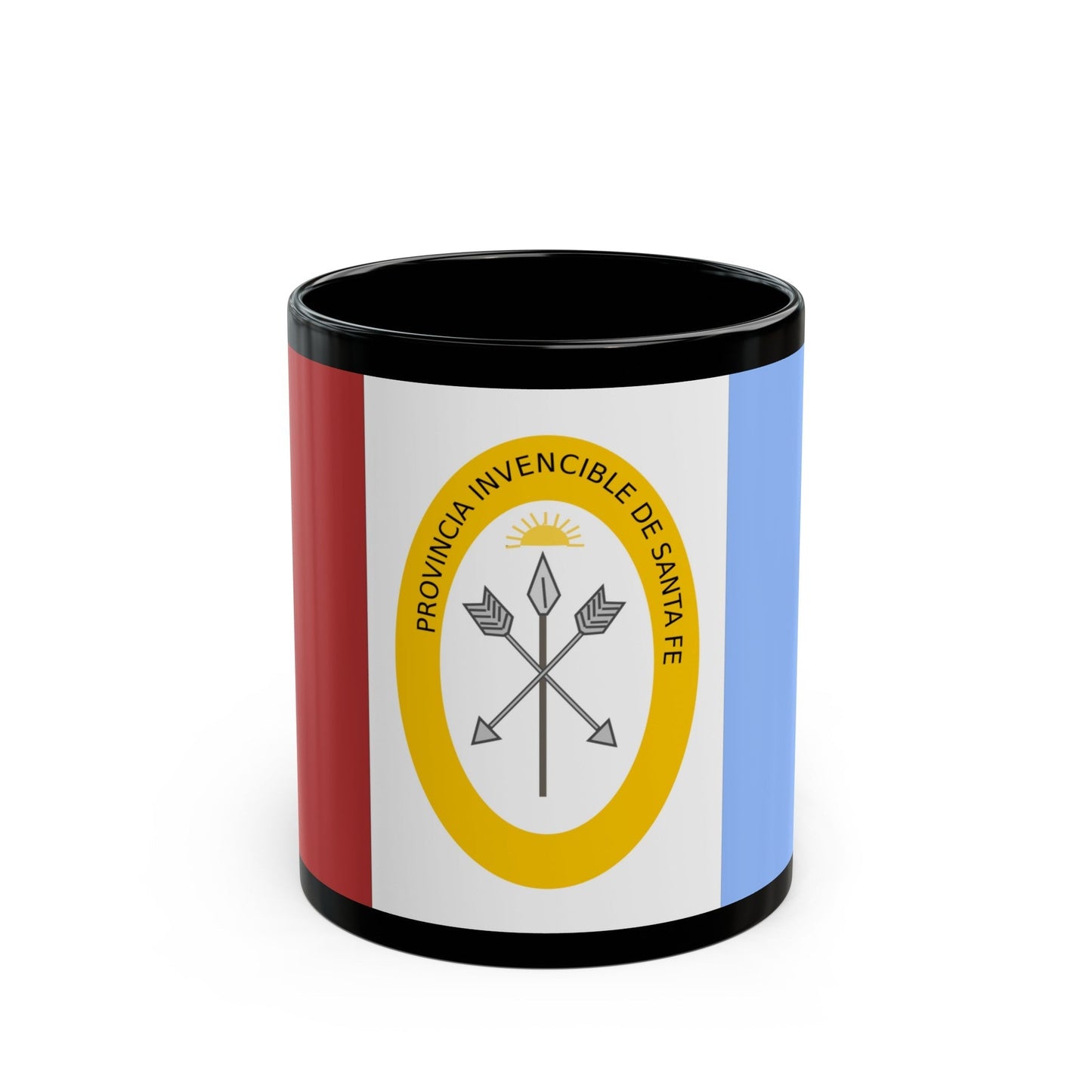 Flag of Santa Fe Province Argentina - Black Coffee Mug-11oz-The Sticker Space