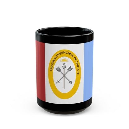 Flag of Santa Fe Province Argentina - Black Coffee Mug-15oz-The Sticker Space