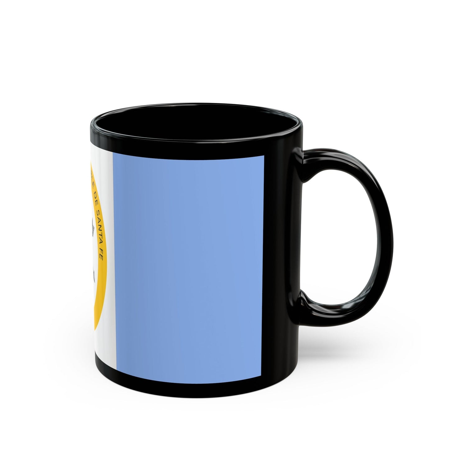 Flag of Santa Fe Province Argentina - Black Coffee Mug-The Sticker Space