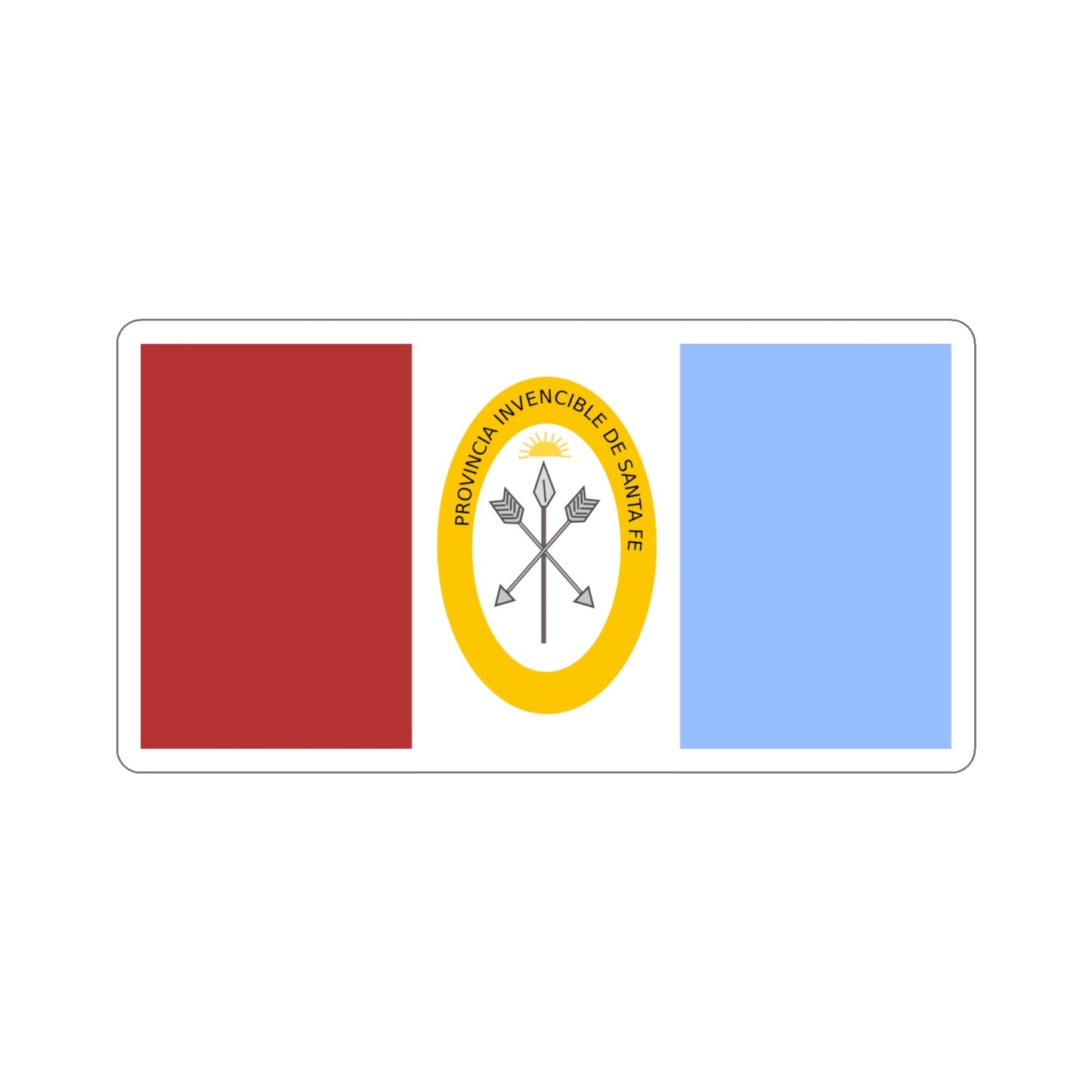 Flag of Santa Fe Province Argentina STICKER Vinyl Die-Cut Decal-4 Inch-The Sticker Space