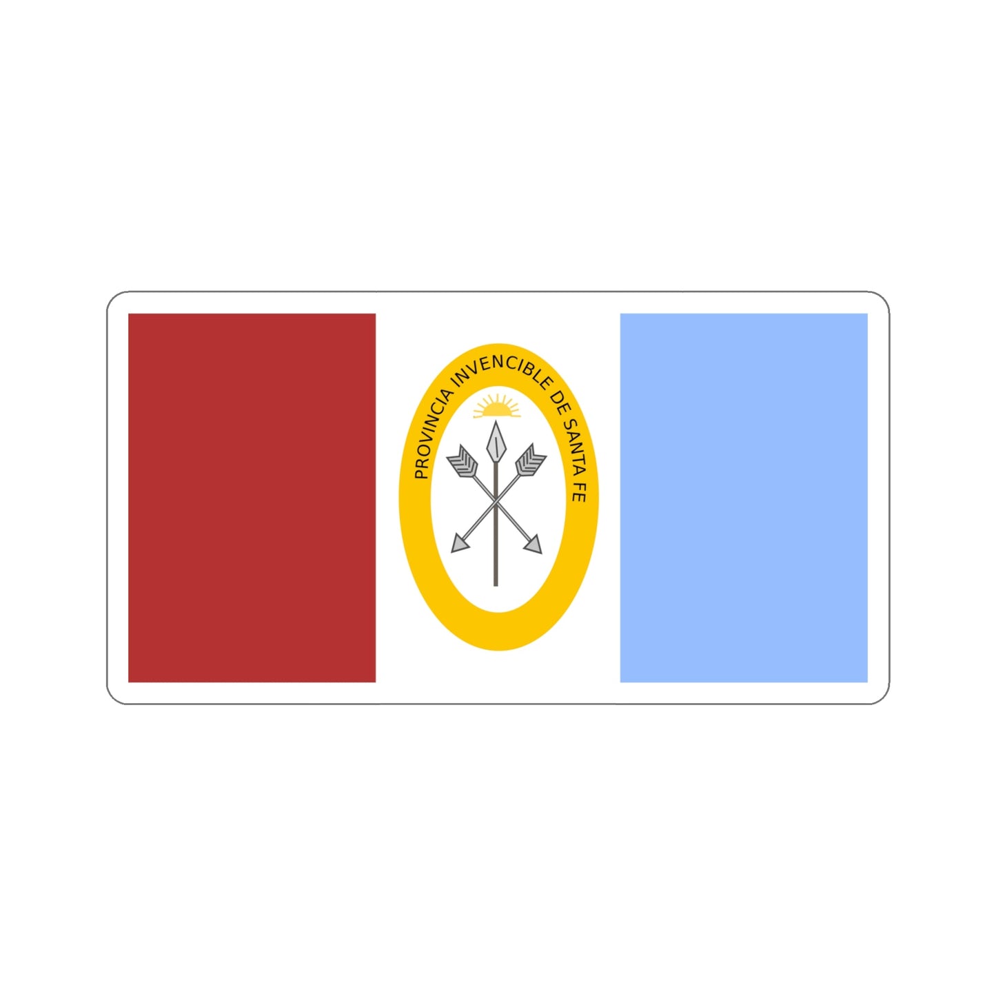 Flag of Santa Fe Province Argentina STICKER Vinyl Die-Cut Decal-6 Inch-The Sticker Space