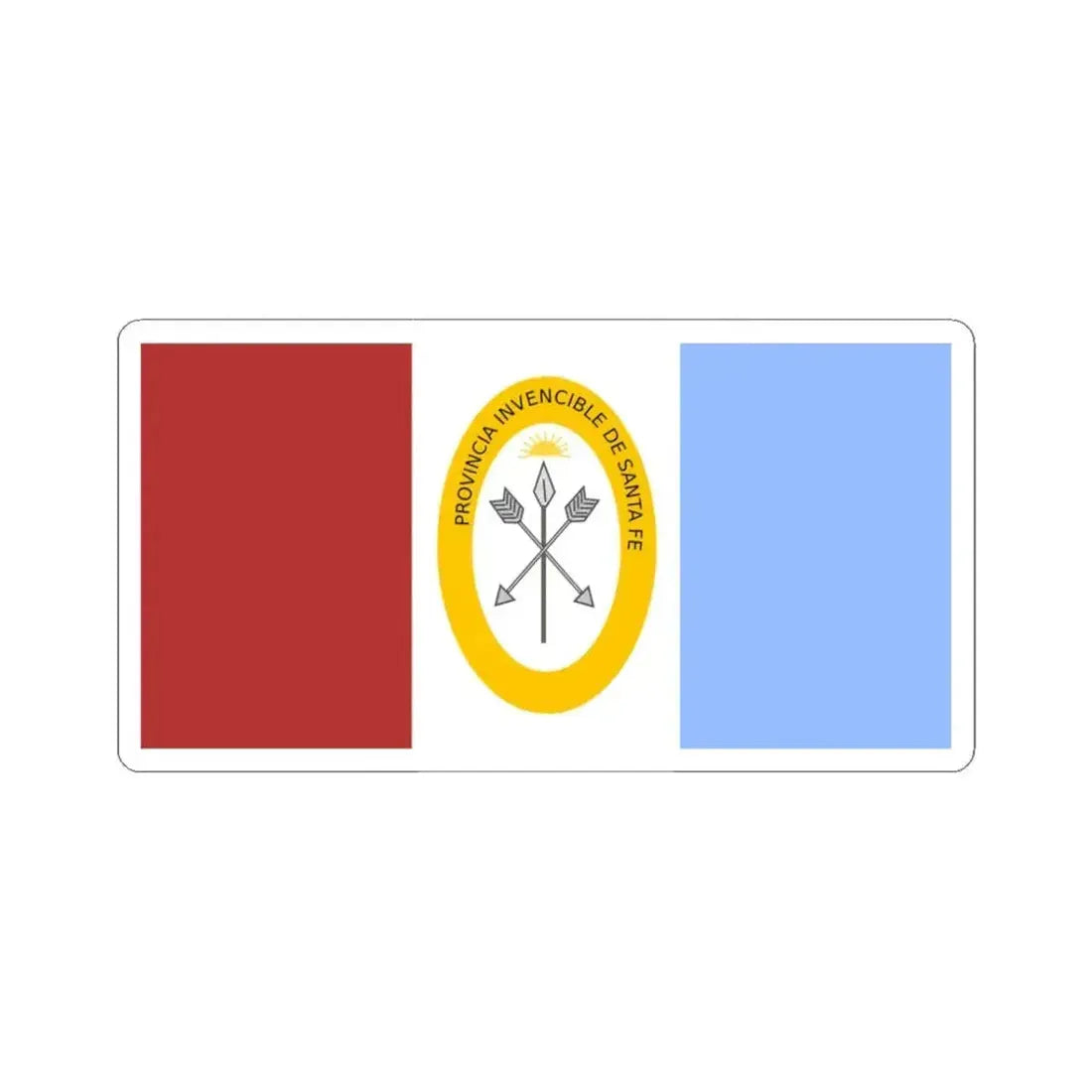 Flag of Santa Fe Province Argentina - STICKER Vinyl Kiss-Cut Decal 3 Inch White - The Sticker Space