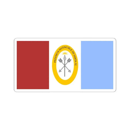Flag of Santa Fe Province Argentina - STICKER Vinyl Kiss-Cut Decal 4 Inch White - The Sticker Space