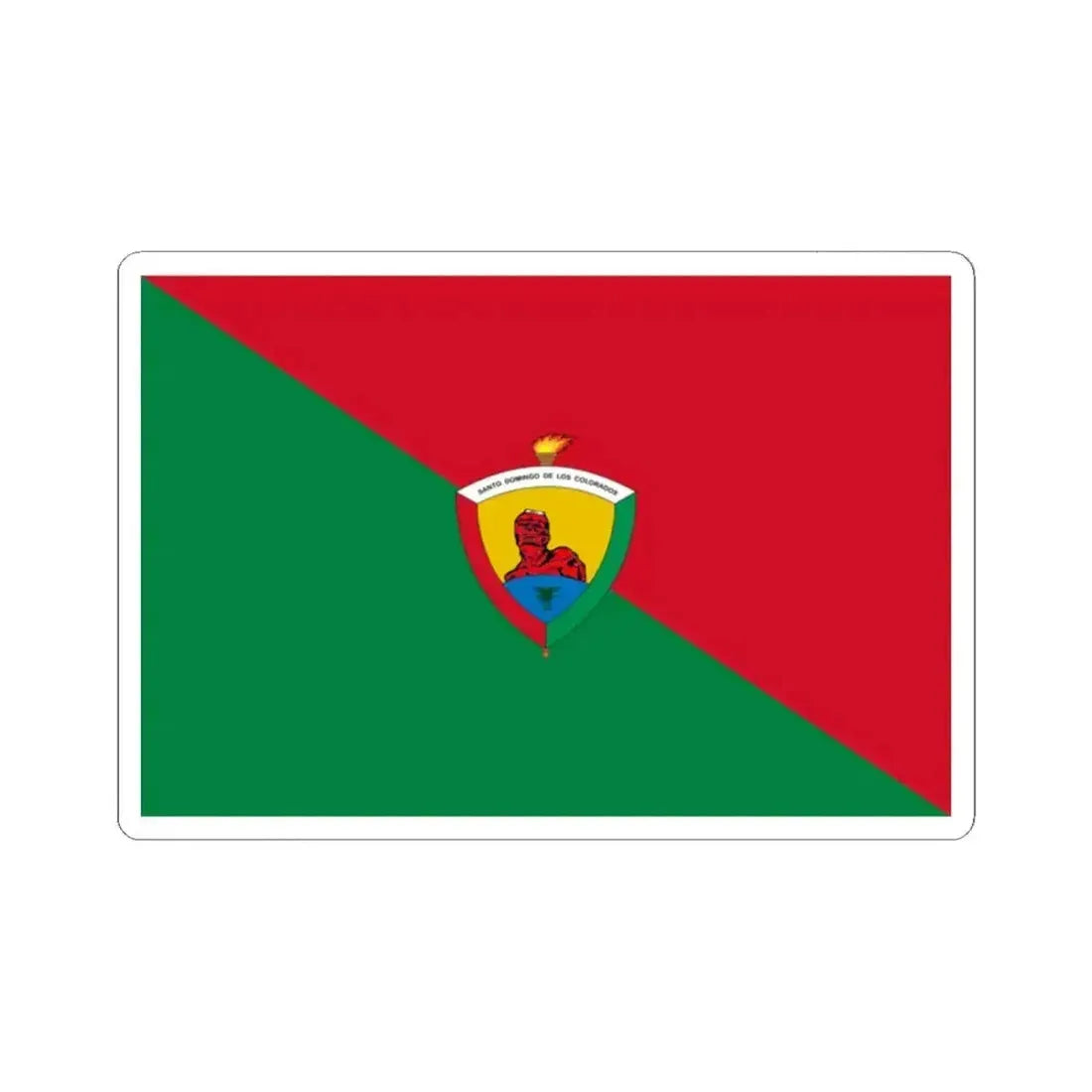 Flag of Santo Domingo Ecuador (Ecuador) STICKER Vinyl Kiss-Cut Decal 2 Inch White - The Sticker Space