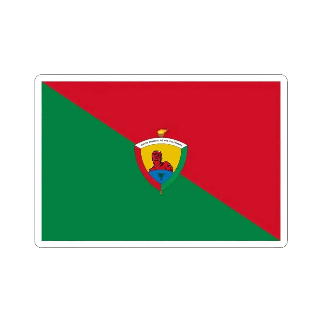 Flag of Santo Domingo Ecuador (Ecuador) STICKER Vinyl Kiss-Cut Decal 3 Inch White - The Sticker Space