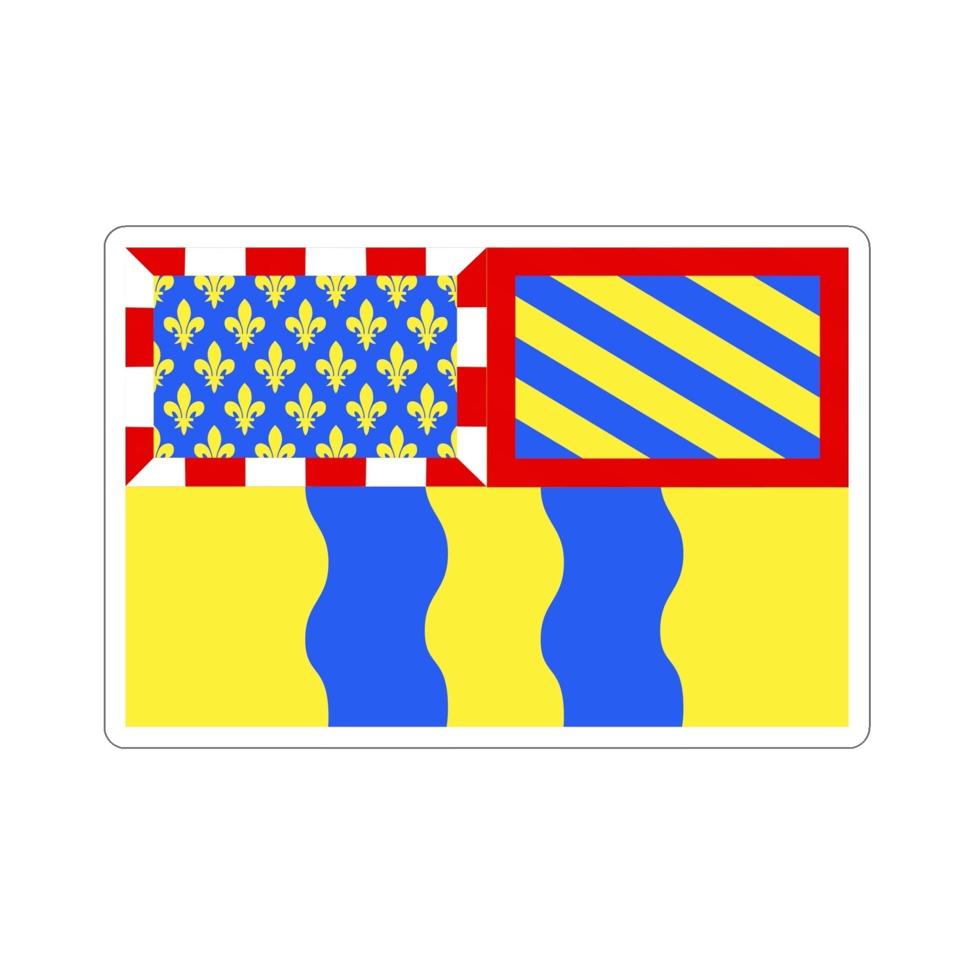 Flag of Saône et Loire France 2 STICKER Vinyl Die-Cut Decal-6 Inch-The Sticker Space