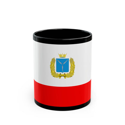 Flag of Saratov Oblast Russia - Black Coffee Mug-11oz-The Sticker Space