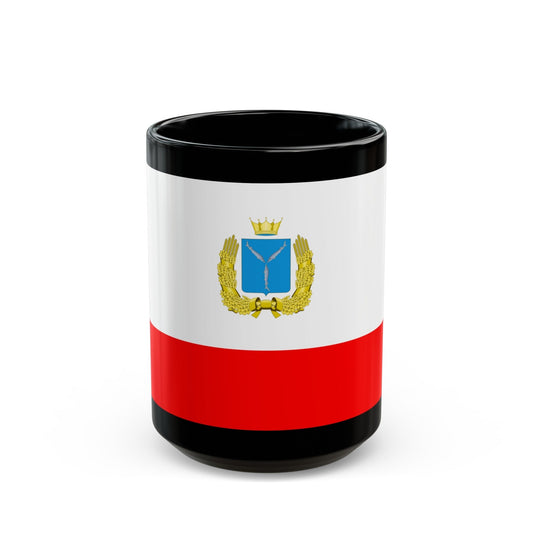 Flag of Saratov Oblast Russia - Black Coffee Mug-15oz-The Sticker Space