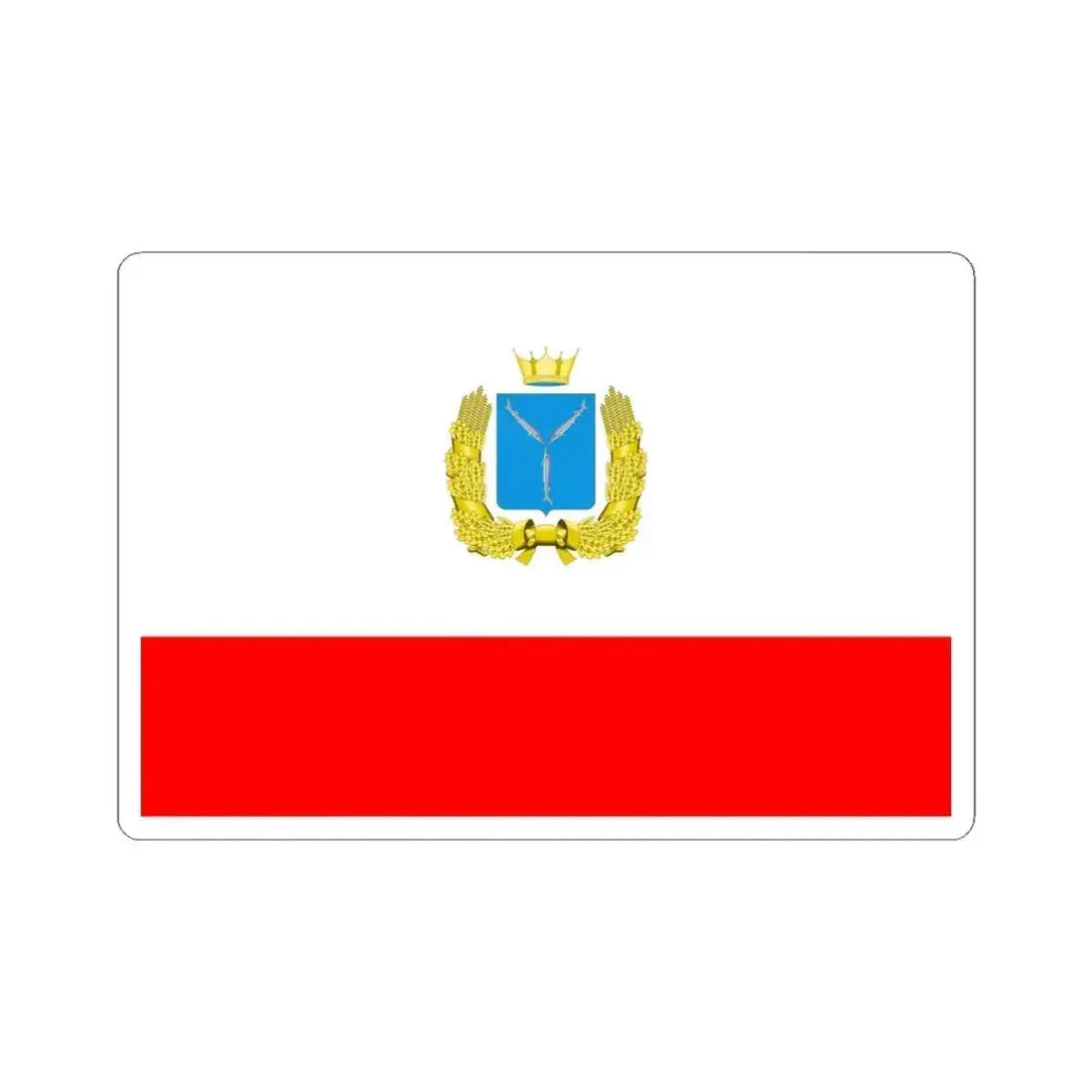 Flag of Saratov Oblast Russia - STICKER Vinyl Kiss-Cut Decal 4 Inch White - The Sticker Space